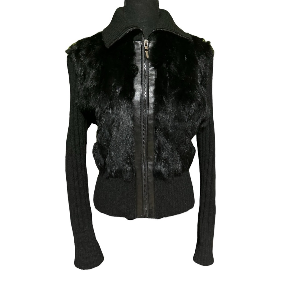 Goth real fur sweater